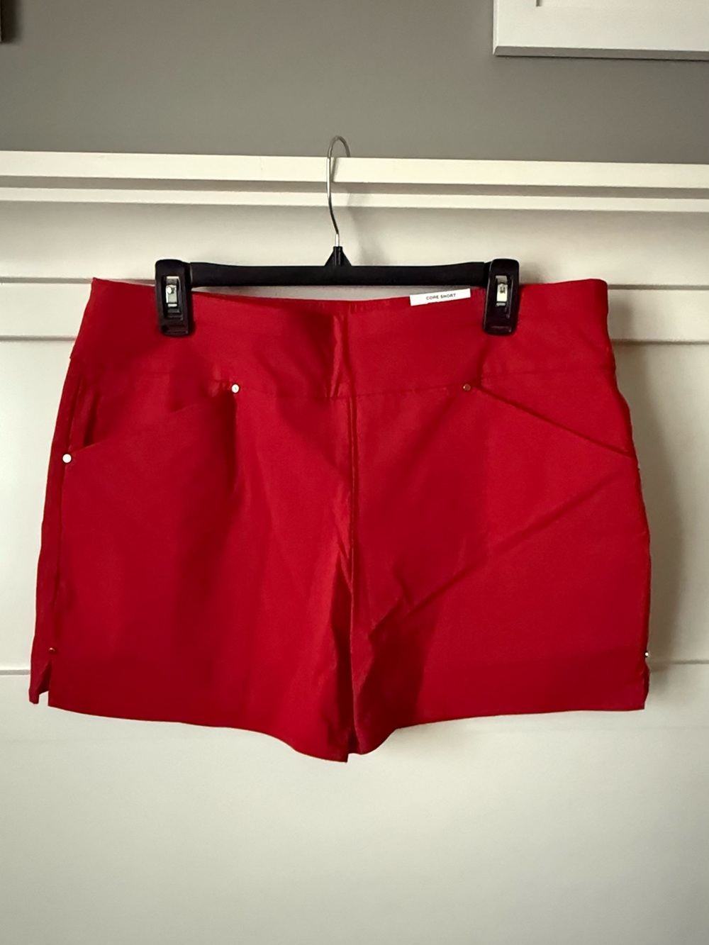 International Concepts Red Women's Stretch Short with Front Pockets